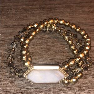 Three Strand Gold Ball Beaded Bracelet